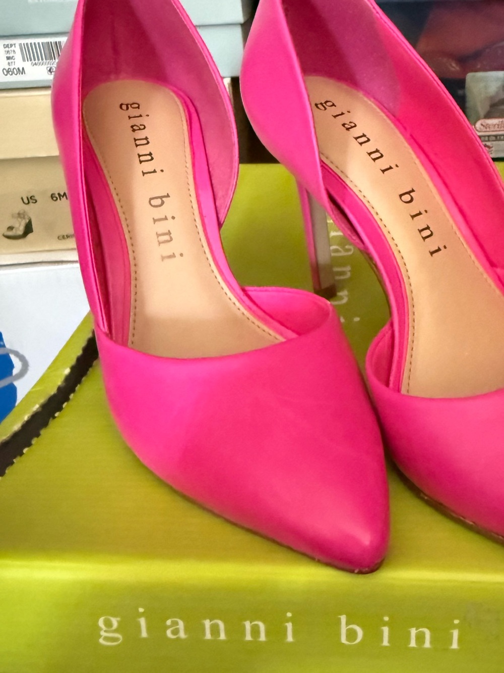 Gianni Bini Neon Pink Pointed-Toe Stiletto Pumps